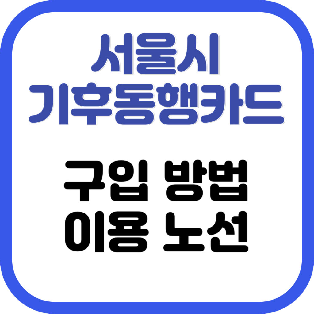 서울시 대중교통 무제한 이용 가능 기후동행카드